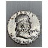 1959 D Franklin Silver Half Dollar