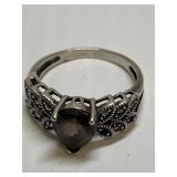Silver Ring with Light Purple Stone Marked 925