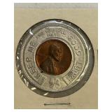 1965 Good Luck Token/  w/wheat