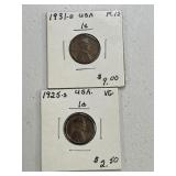 1925-S,1931-D Wheat Pennies