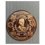 $500 Dollars 1 Ounce Copper Round