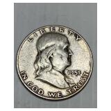 1951 D Franklin Silver Half Dollar