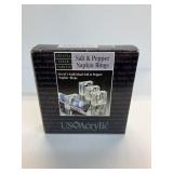 US Acrylic Salt and Pepper Napkin Rings set of  4