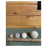Stone Clay Marbles-4 Excellent Condition 1",1 1/4"
