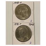 1976-P TY 2, 1978 -P Ike Dollar