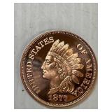 1877 Indian 1 Ounce Copper Round