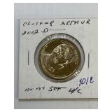 2012 D Chester Arthur Coin