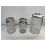 3 Jars/ Jumbo, Wiretop, Metal Top- Clear