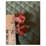 2-Orange Swirl Glass Marbles 1" Each exe cond