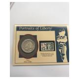 1921 Silver Peace Dollars with Stamp