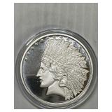 Indian Chief Proof 1 Ounce Sivler Round