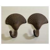 Set of 2 Cast Iron Sea Steel Hooks