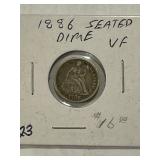1886 Seated Dime VF Full Liberty