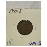 1911-S Lincoln Penny Semi Key