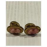 Very Old Pink Cameo Cuff Links