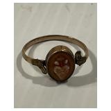 Antique Religious Ring Heart Cameo