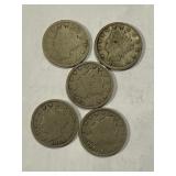 1894, 1903, 1906, 1908 & 1912 V Nickels