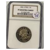 1981-S NGC PR68 Utra Cameo SBA Dollar Toner