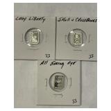 .999 Silver Bars 1gram ART Bars x3