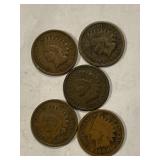 1888, 1893, 1903, 1906, 1908 Indian Cents