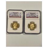 2007-S NGC PF69 Cameo Madison & Jefferson x2