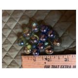 12 Rainbow Metallic-Iridescent Colored Marbles