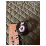 Clear Shooter Marble Vintage w#5 inside 1 1/2"