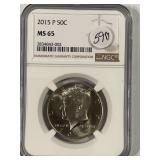 2015-P Kennedy Half NGC MS65