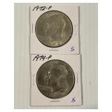 1972-P, 1974-P Ike Dollar