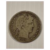 1911-D Barber Half Dollar