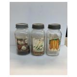 3 Seed Jars - Antique