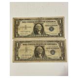 1957-B Silver Cert Star note x2