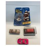 3 diecast cars & raving rabbit