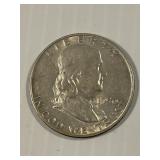1950-D Franklin Half AU / UNC