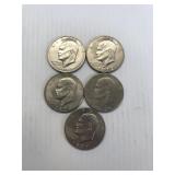 5 Different Date Large Ike Dollars