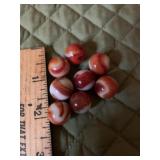 8 Orange & White Marbles 1/2" exe condition