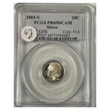2003-S PCGS Proof 69 DCAM Silver Dime