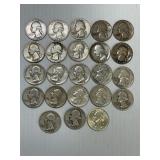 23 Different Date Silver Washington Quarters