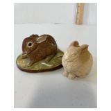 2 Rabbit Figures