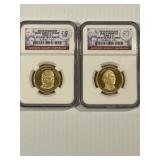 2007-S NGC PF69 Cameo Monroe & Quincy Adams x2