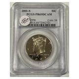 2001-S Kennedy Half Pegs PF69D-Cam