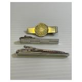Lot of 3 Vintage Mens Tie Clips