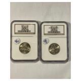 2000-P NGC MS66 State Quarters Virginia & Mass