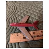 Tootsie Toy Red/Gray Jet Die Cast Metal