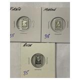 .999 Silver Bars 1gram ART Bars x3