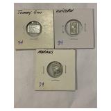 .999 Silver Bars 1gram ART Bars x3