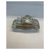 Lot of 2 Antique Glass tank candy holders