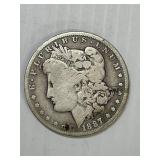 1887 O Morgan Silver Dollar