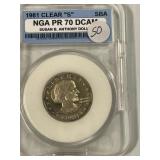 1981-S Clear SBA DOllar PR 70 DCAM
