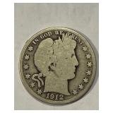 1912-D Barber Silver Half Dollar VG